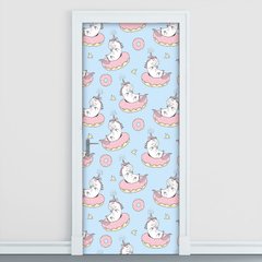 Adesivo Decorativo de Porta - Unicórnios - 2611cnpt