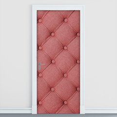 Adesivo Decorativo de Porta - Capitonê Vermelho - 2633cnpt