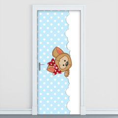 Adesivo Decorativo de Porta - Cachorro - Azul - Infantil - 2637cnpt