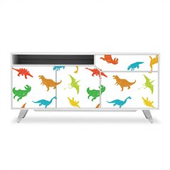 Adesivo de Revestimento Móveis - Dinossauros - Infantil - Cores - 263rev