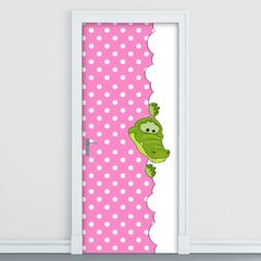 Adesivo Decorativo de Porta - Jacaré - Rosa - 2642cnpt