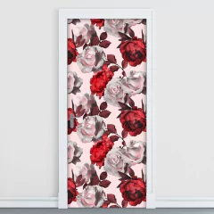 Adesivo Decorativo de Porta - Rosas - Flores - 264cnpt