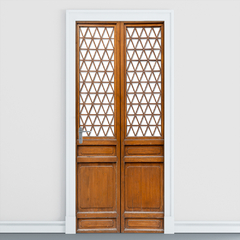 Adesivo de Porta - Porta Madeira Antiga - Decorativo Sala Quarto Casa - 2697mlpt - Allodi