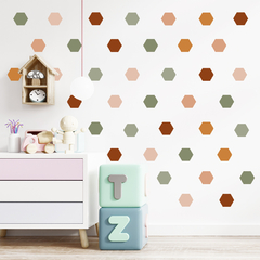 Adesivo de Parede Infantil 180 Hexagonos Boho Chic Quarto - 275ir