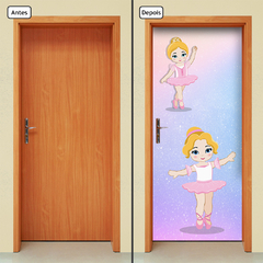 Adesivo Decorativo de Porta Bailarias Balé Ballet Infantil Quarto Menina - 2761mlpt - comprar online