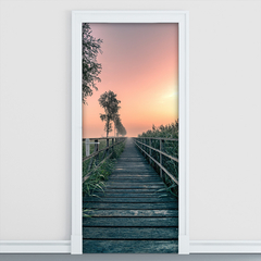 Adesivo Decorativo de Porta Caminho Natureza Paisagem Quarto Sala - 2767mlpt - Allodi