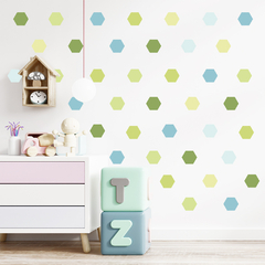 Adesivo de Parede Infantil 180 Hexagonos Serenity Quarto - 276ir