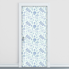 Adesivo Decorativo de Porta Caderno Escola Infantil Quarto - 2771mlpt - Allodi