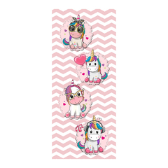 Adesivo Decorativo de Porta Unicórnios Infantil Quarto Menina - 2774mlpt na internet