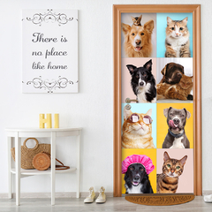 Adesivo Decorativo de Porta Pet Shop Veterinário Cachorro Gato Banho e Tosa - 2785mlpt