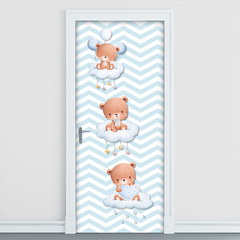 Adesivo Decorativo de Porta Ursinhos Rosa Infantil Quarto Menina - 2788mlpt - Allodi