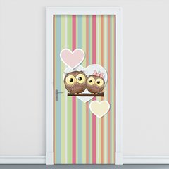 Adesivo Decorativo de Porta - Corujas - Infantil - 278cnpt