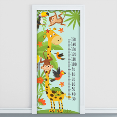 Adesivo Decorativo de Porta Safari Infantil Régua de Crescimento Quarto - 2816mlpt - Allodi
