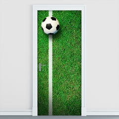 Adesivo Decorativo de Porta Futebol Campo Quarto Infantil - 2818mlpt - Allodi
