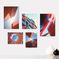 Kit 5 Placas Decorativas - Arquitetura - Urbano Casa Quarto Sala - 282ktpl5