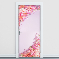 Adesivo Decorativo de Porta Floral Arabescos Flores Sala Quarto - 2830mlpt - Allodi