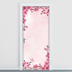 Adesivo Decorativo de Porta Floral Arabescos Flores Sala Quarto - 2831mlpt - Allodi