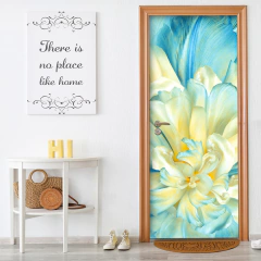 Adesivo Decorativo de Porta Floral Flores Sala Quarto - 2838mlpt