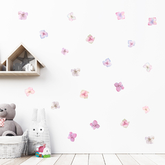 Adesivo de Parede Infantil Flores Aquarela Quarto Menina - 284ir
