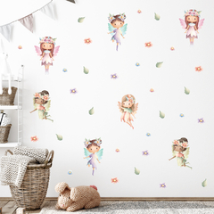 Adesivo de Parede Infantil Fadinhas Aquarela Quarto Menina Fada - 287ir