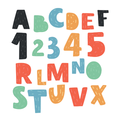 Adesivo de Parede Infantil Alfabeto e Números Quarto Escola - 294ir - comprar online