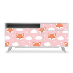 Adesivo de Revestimento Móveis - Raposas - Infantil - Rosa - 295rev