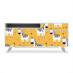Adesivo de Revestimento Móveis - Zebras - Infantil - Mostarda - 311rev
