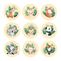 Adesivo de Parede Infantil Animais da Selva Bolinhas Criança - 315ir - comprar online