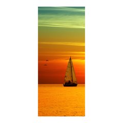 Adesivo Decorativo de Porta - Mar - Barco - 315cnpt na internet