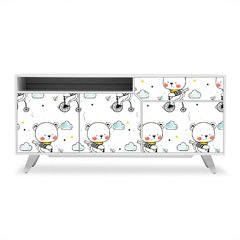 Adesivo de Revestimento Móveis - Ursinhos - Bicicleta - Infantil - 315rev