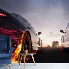 Papel de Parede Carro Sport Quarto Sala Painel Adesivo - 324pc