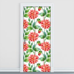 Adesivo Decorativo de Porta - Flores - 327cnpt