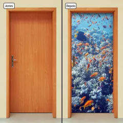Adesivo Decorativo de Porta - Fundo do Mar - 330cnpt - comprar online