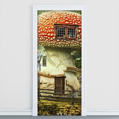 Adesivo Decorativo de Porta - Casa de Cogumelo - 341cnpt