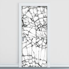 Adesivo Decorativo de Porta - Vidro Quebrado - 350cnpt