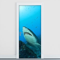 Adesivo Decorativo de Porta - Tubarão - 352cnpt