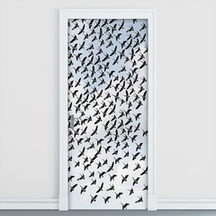 Adesivo Decorativo de Porta - Revoada de Pássaros - 359cnpt