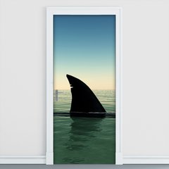 Adesivo Decorativo de Porta - Tubarão - 383cnpt