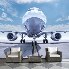Papel de Parede Avião Turbina Viagem Sala Painel Adesivo - 383pc