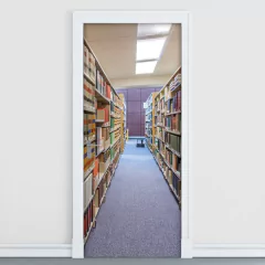 Adesivo Decorativo de Porta - Corredor Biblioteca - 393cnpt