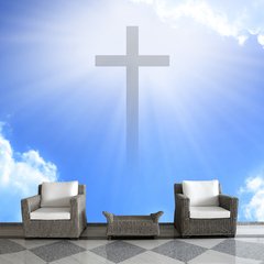Papel de Parede Cruz Céu Religião Igreja Fé Sala Painel Adesivo - 397pc