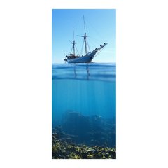 Adesivo Decorativo de Porta - Barco - Fundo do Mar - 422cnpt na internet