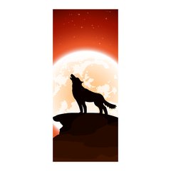 Adesivo Decorativo de Porta - Lobo - Luar - 439cnpt na internet