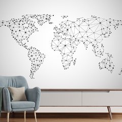 Papel de Parede Mapa Mundi Pontos Planeta Sala Painel Adesivo - 472pc