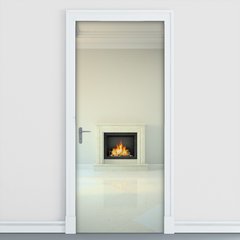 Adesivo Decorativo de Porta - Lareira - 476cnpt