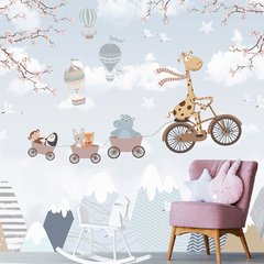 Papel de Parede Adesivo Infantil Safari Floresta Quarto Menino - 481pc