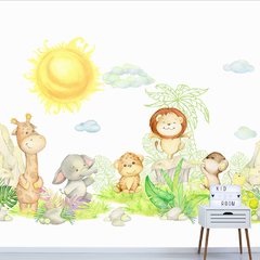 Papel de Parede Adesivo Infantil Safari Floresta Bebe Quarto - 485pc