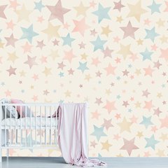 Papel de Parede Adesivo Infantil Estrelas Bebe Quarto - 488pc