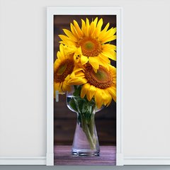 Adesivo Decorativo de Porta - Girassol - 491cnpt
