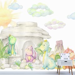 Papel de Parede Adesivo Infantil Dinossauros Bebe Quarto - 492pc